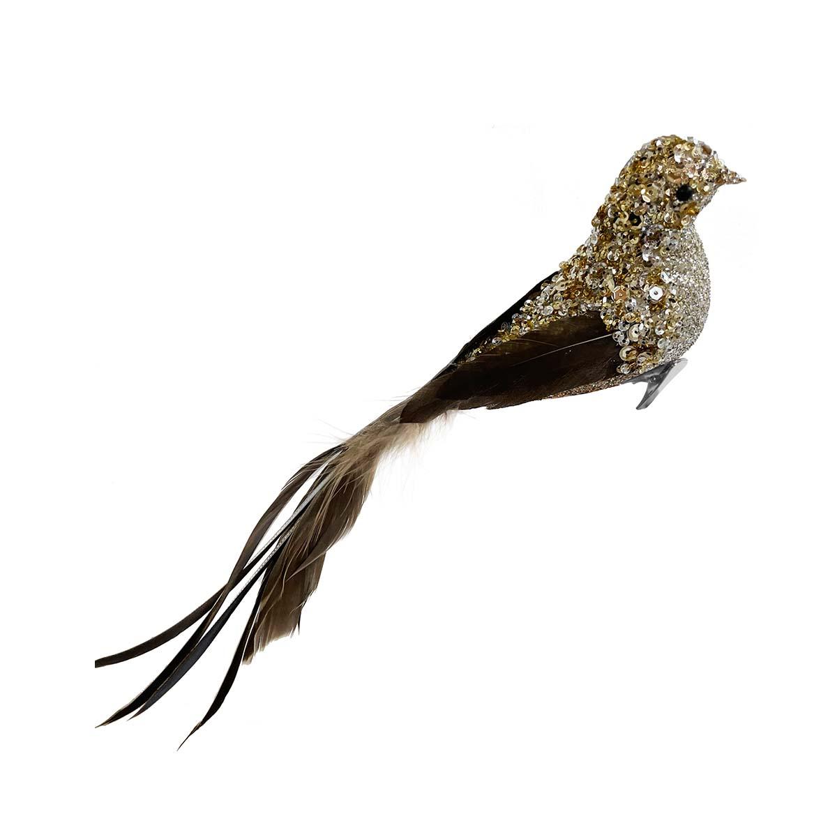Feather Bird Champagne Glitter Body Brn