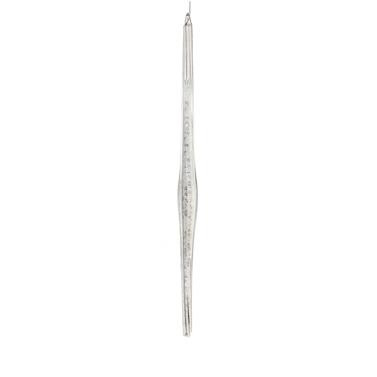 Glass Lined Icicle Clear White Glitter