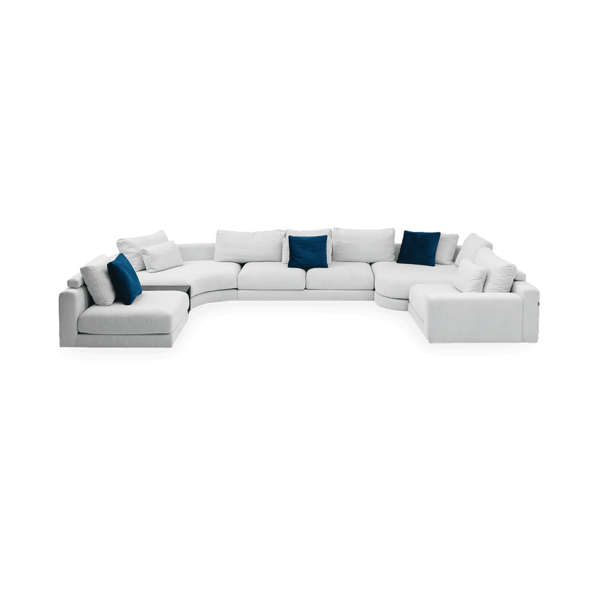 Stone Corner Sofa With Corner Table - Off White