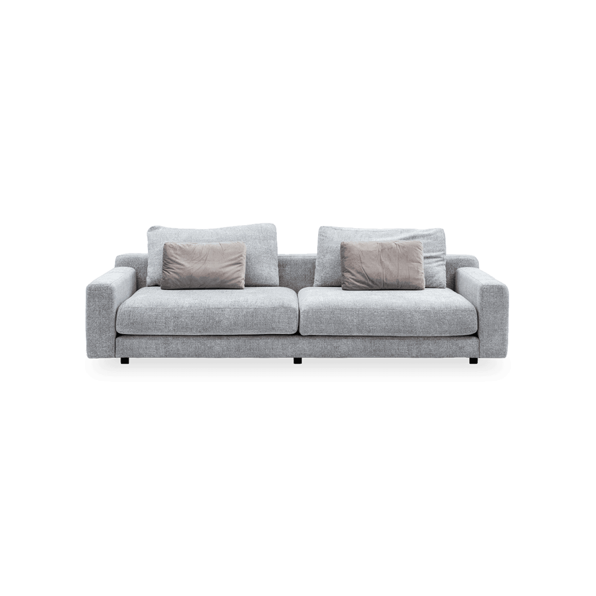 Stone 5 Seater Fabric Sofa - Grey white 