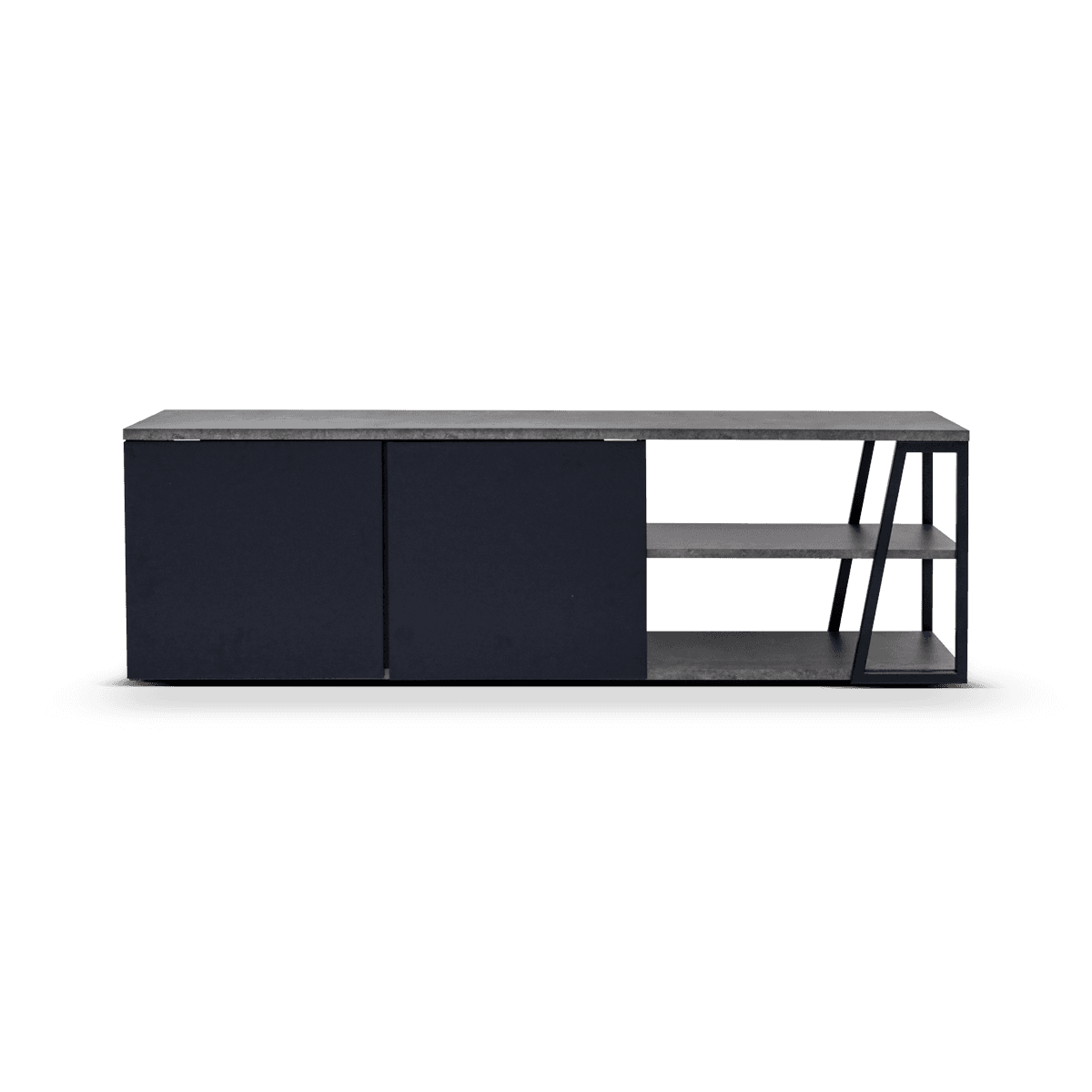 Albi Tv Table Concrete Look/Black Steel