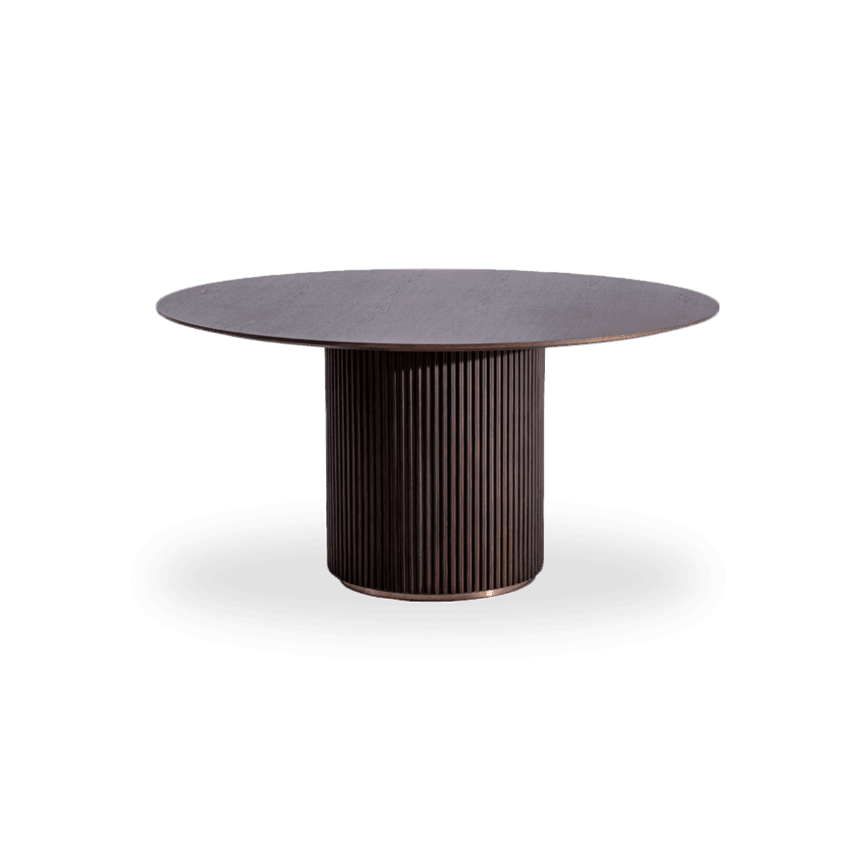 Lantine-Dining Table Round - Walnut Veneer/Brass