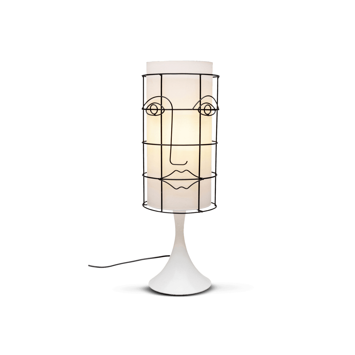 Table Lamp Grid Face White (Excluding Bulb)