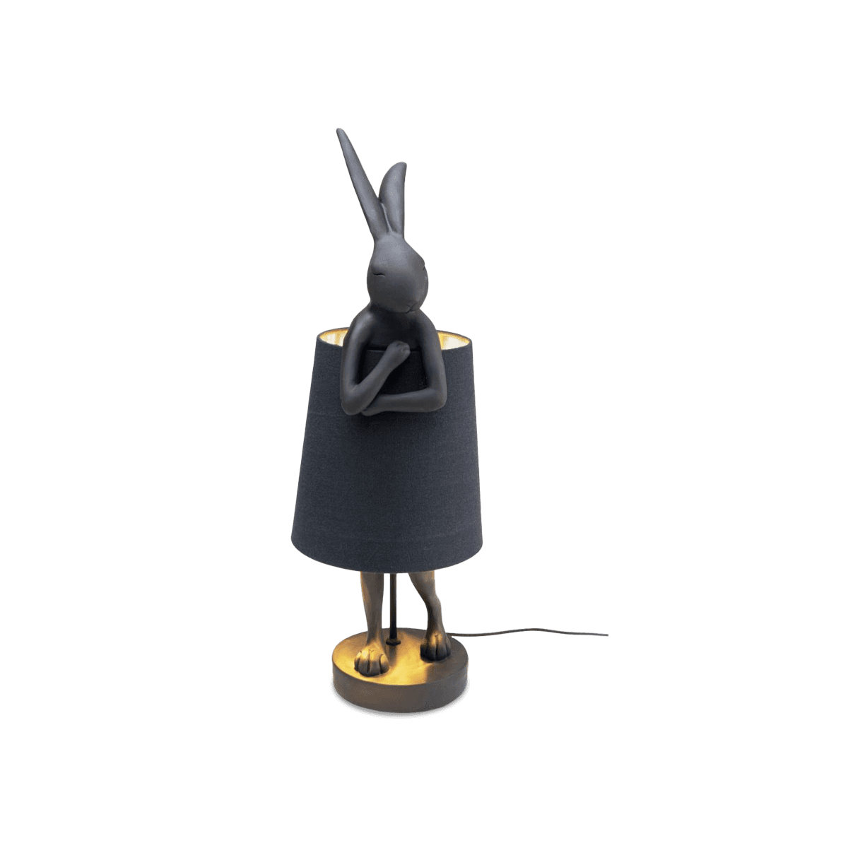 Table Lamp Animal Rabbit - Matt Black 68cm