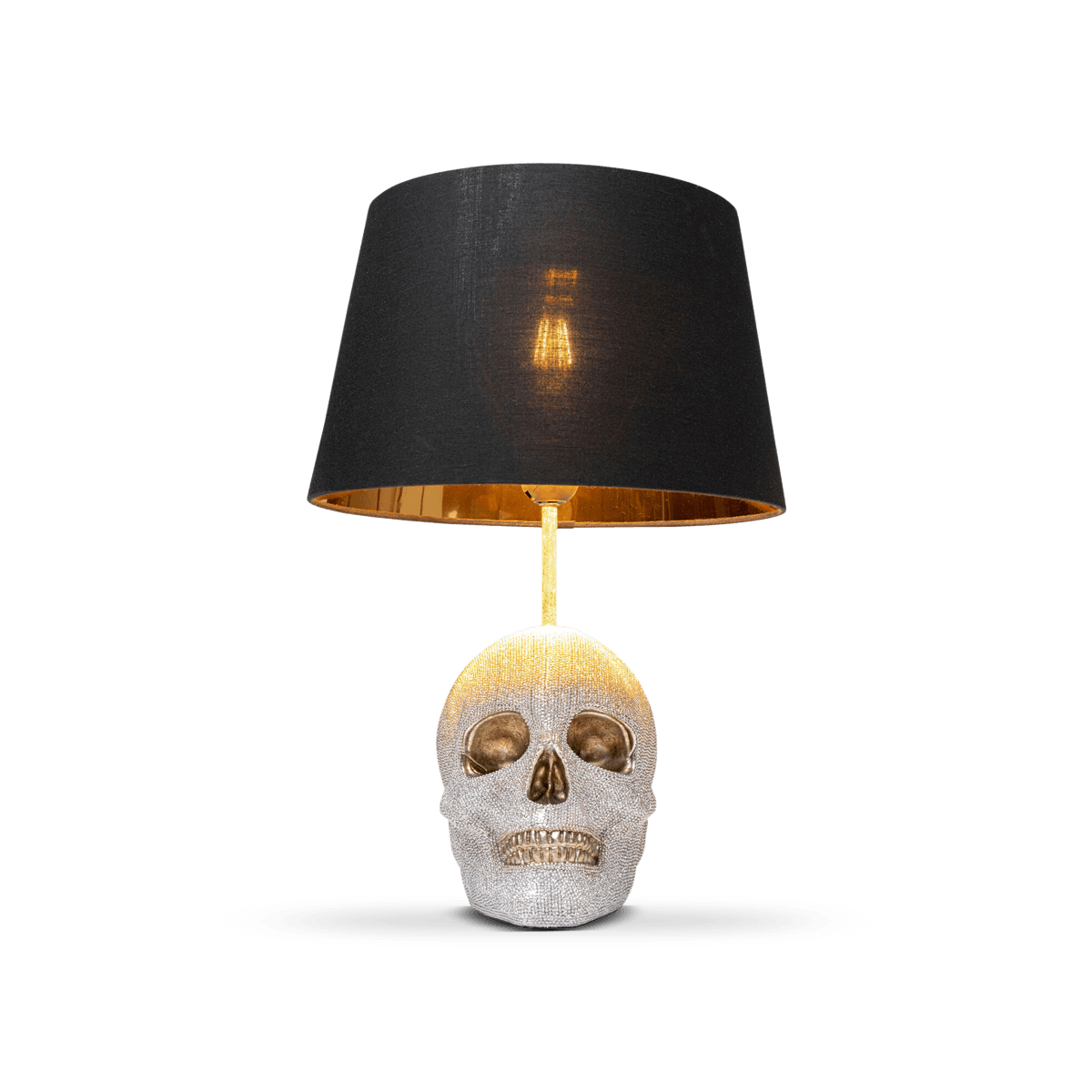 Table Lamp Skull Crystals Front 44Cm (Excluding Bulb)